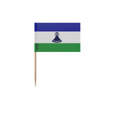 Cure-dents drapeau lesotho plastique adhésif bambou