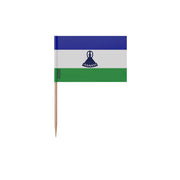 Cure-dents drapeau lesotho plastique adhésif bambou