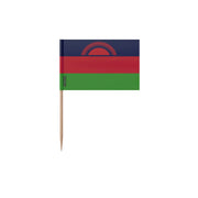 Cure-dents drapeau malawi plastique adhésif sur bambou