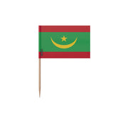 Cure-dents drapeau mauritanie plastique bâton bambou