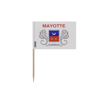 Cure-dents drapeau mayotte plastique adhésif bâton bambou