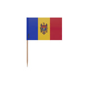 Cure-dents drapeau moldavie plastique adhésif bambou