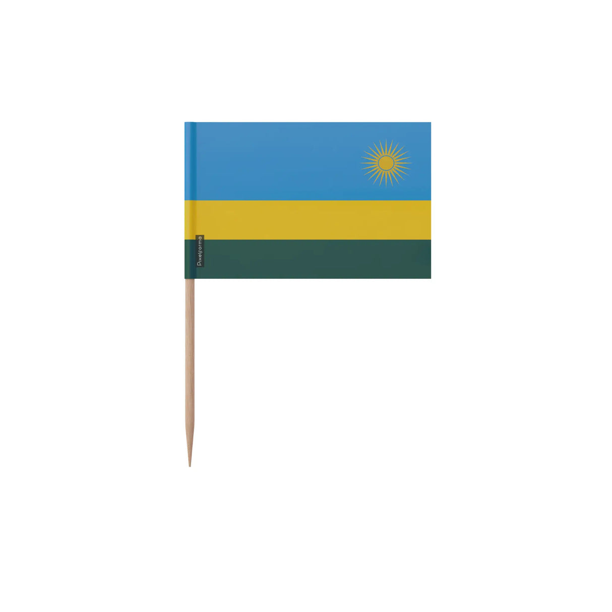 Cure-dents drapeau rwanda plastique adhésif bâton bambou