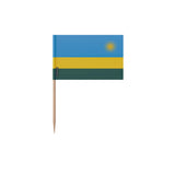 Cure-dents drapeau rwanda plastique adhésif bâton bambou