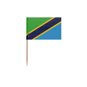 Cure-dents drapeau tanzanie plastique adhésif bâton bambou