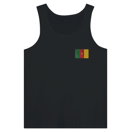 Débardeur drapeau cameroun broderie couleur tissu léger
