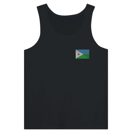 Débardeur drapeau djibouti tissu léger broderie couleur