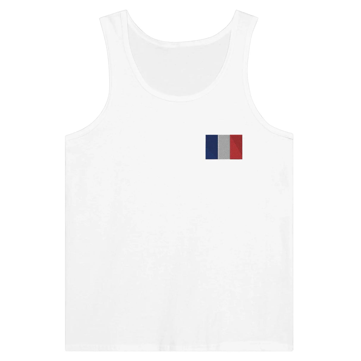 Débardeur drapeau france broderie couleur tissu léger