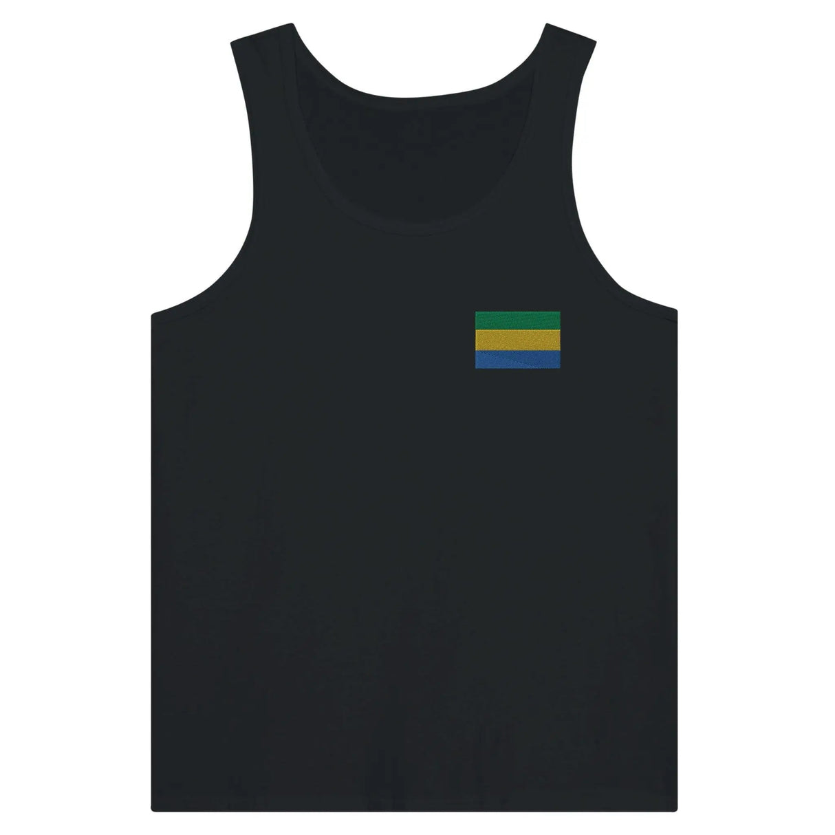 Débardeur drapeau gabon tissu léger broderie couleur