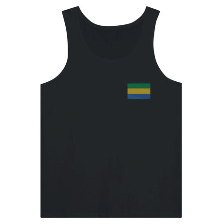 Débardeur drapeau gabon tissu léger broderie couleur