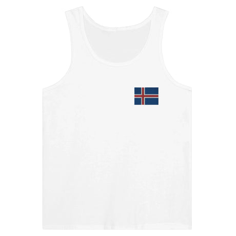 Débardeur drapeau islande tissu léger broderie couleur