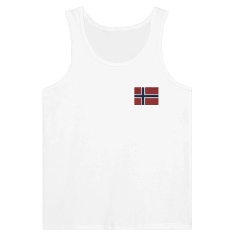 Débardeur drapeau norvège broderie couleur tissu léger