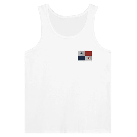 Débardeur drapeau panama tissu léger broderie couleur
