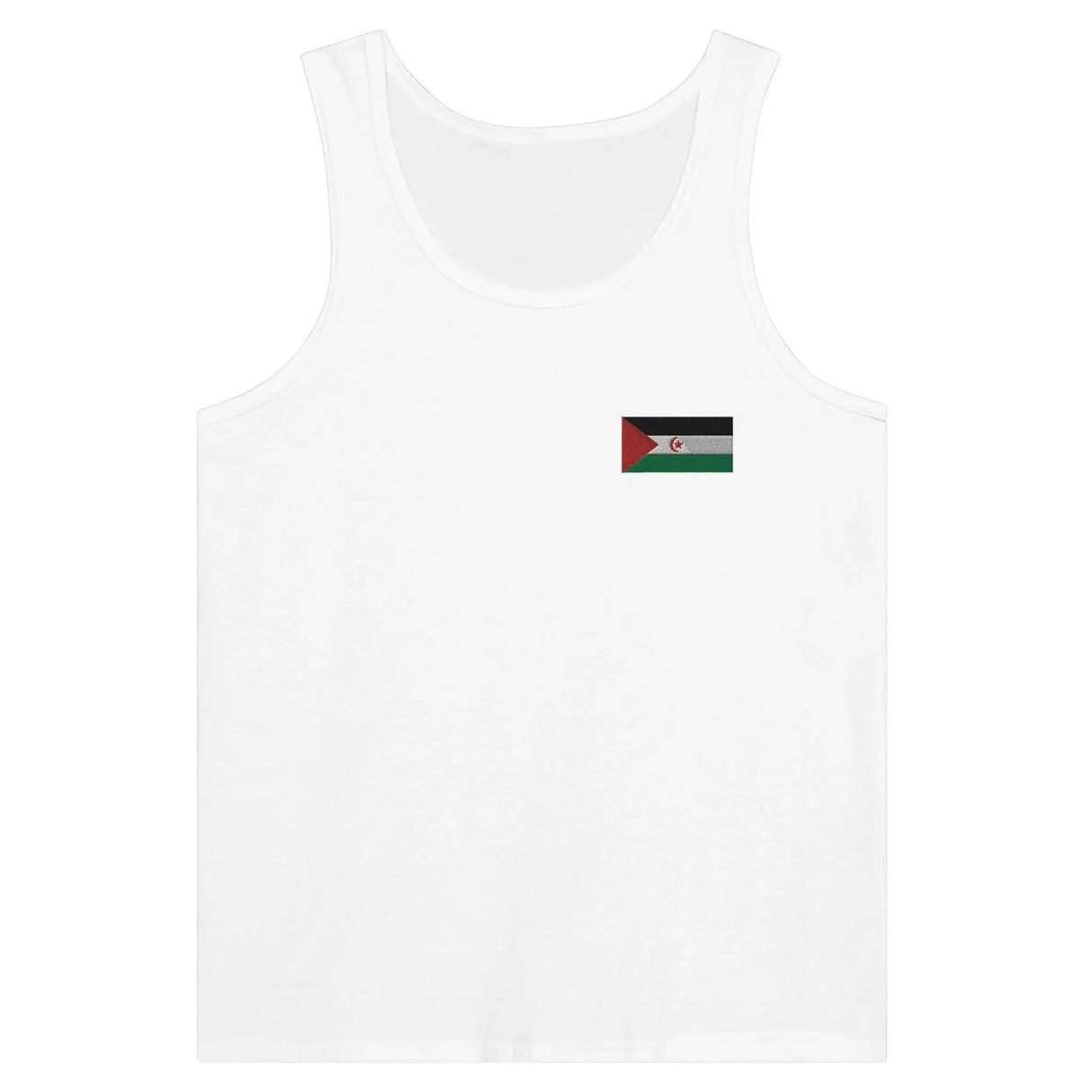 Débardeur drapeau sahraoui brodé en tissu léger élégant