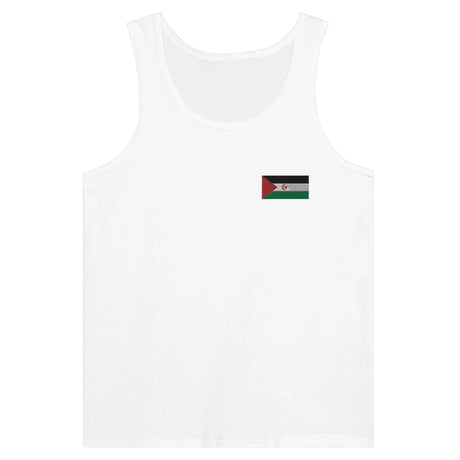 Débardeur drapeau sahraoui brodé en tissu léger élégant