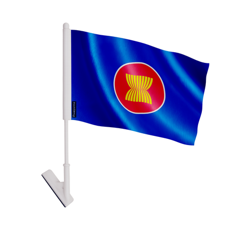 Drapeau adhésif association des nations de l’asie du sud-est en polyester - pixelforma