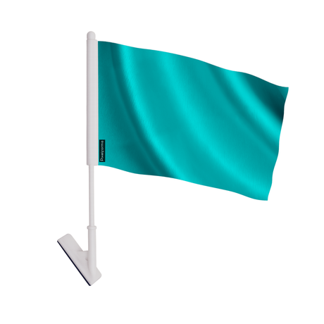 Drapeau adhésif bleu tuquoise foncé en polyester - pixelforma