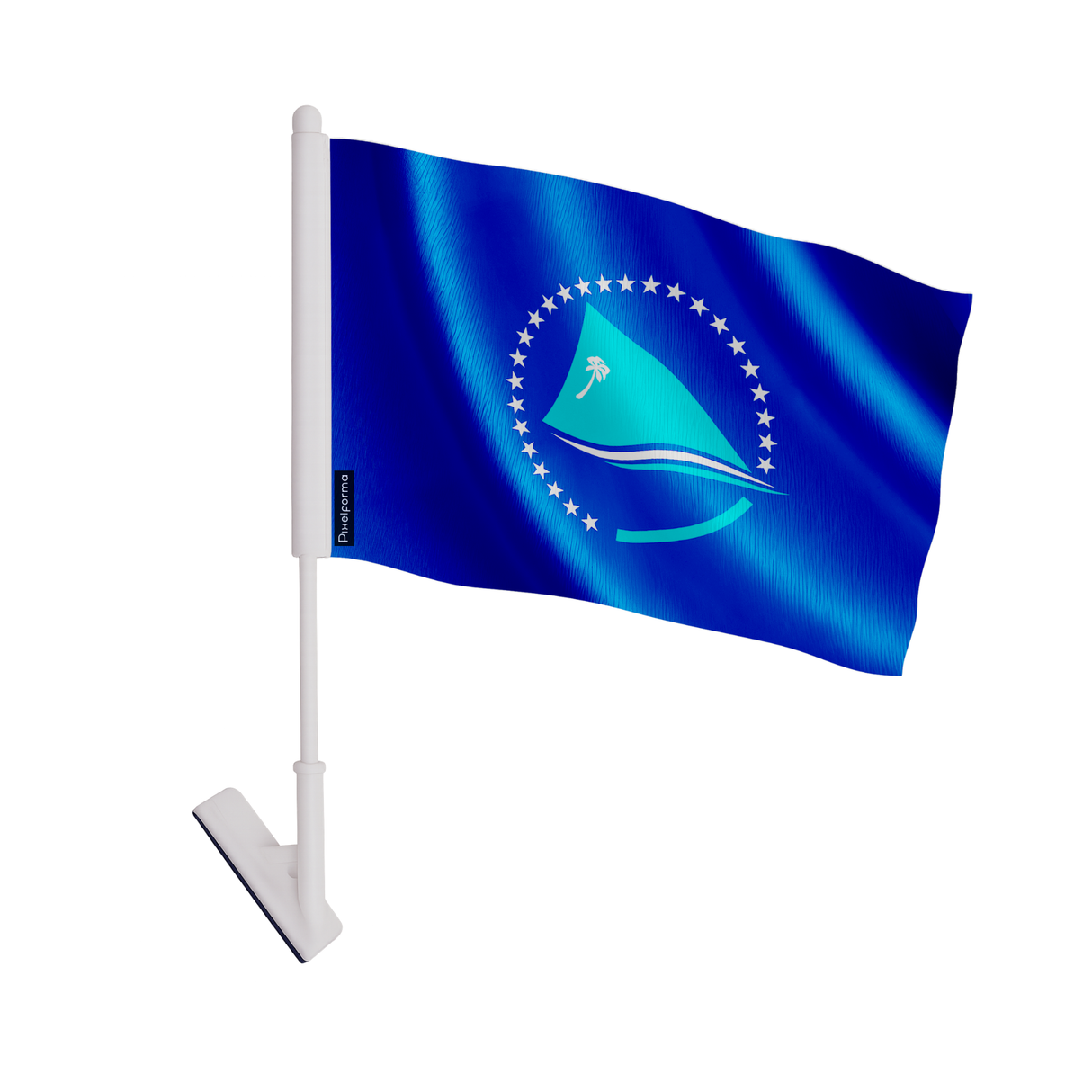 Drapeau adhésif communauté du pacifique en polyester - pixelforma