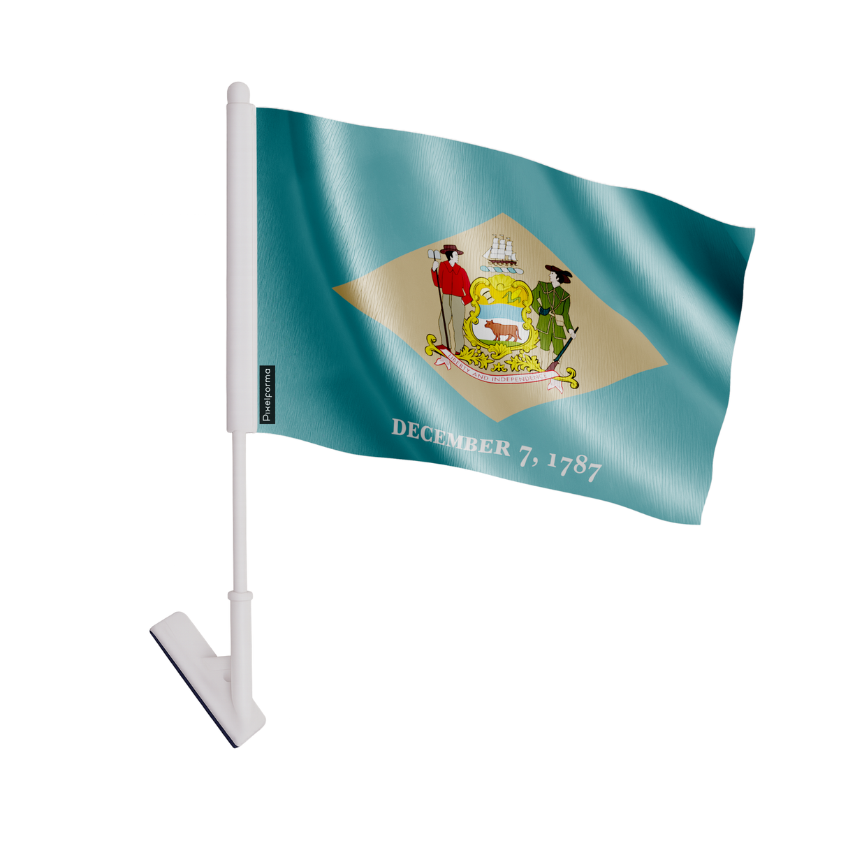 Drapeau adhésif delaware en polyester - pixelforma