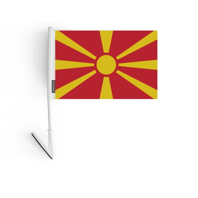 Drapeau adhésif Macédoine du Nord en Polyester - Pixelforma 