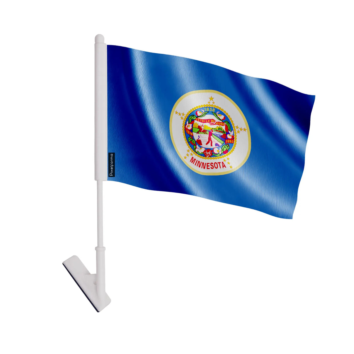 Drapeau adhésif minnesota polyester souple facile à poser