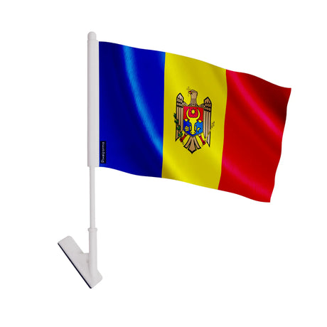 Drapeau adhésif moldavie en polyester facile à coller