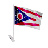 Drapeau adhésif ohio polyester souple facile à coller