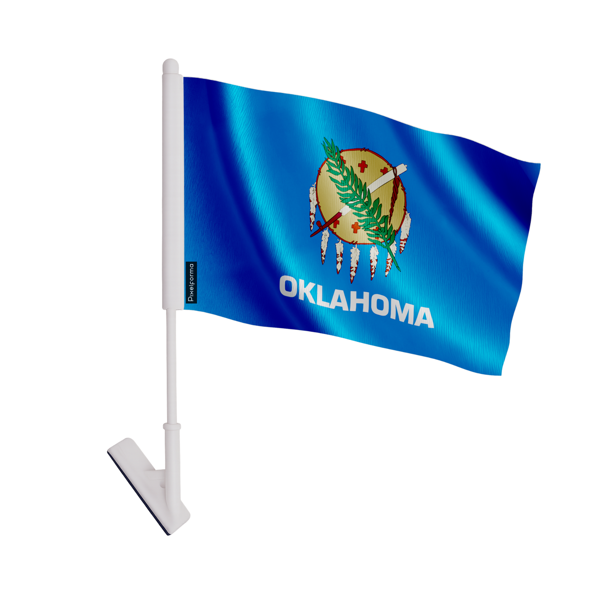 Drapeau adhésif oklahoma en polyester - pixelforma