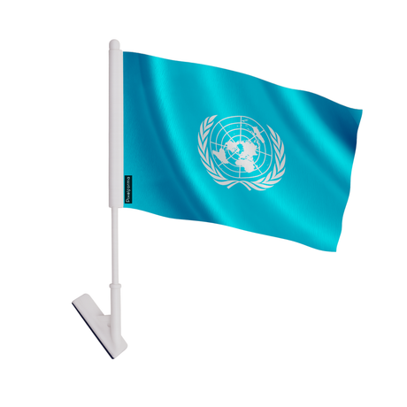 Drapeau adhésif organisation des nations unies en polyester - pixelforma