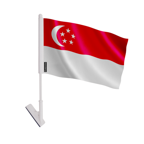 Drapeau adhésif singapour en polyester - pixelforma