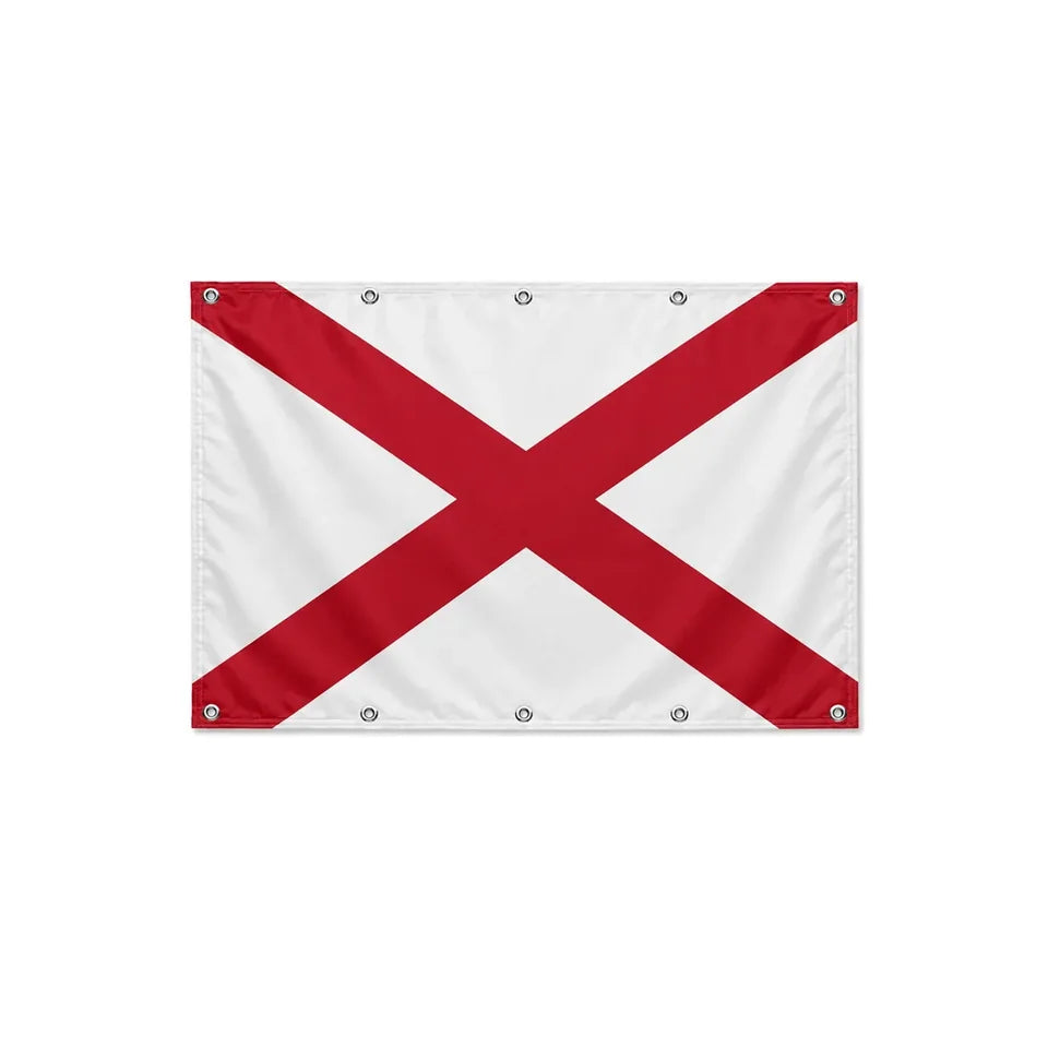 Drapeau de l'Alabama format S en polyester avec dix œillets