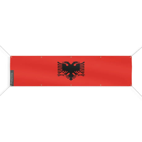 Drapeau albanie polyester résistant œillets usage extérieur
