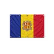Drapeau d'Andorre format S en polyester avec dix œillets