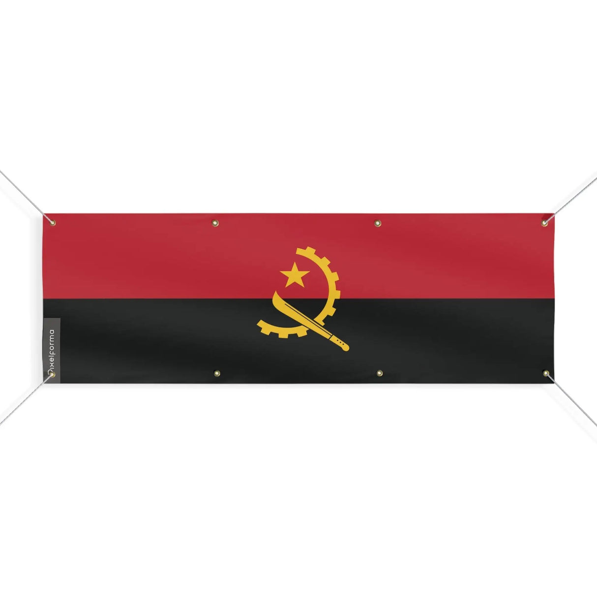 Drapeau angola polyester résistant avec huit œillets