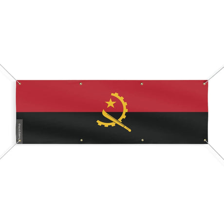 Drapeau angola polyester résistant avec huit œillets