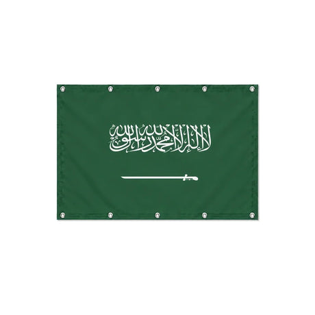 Drapeau de l'Arabie saoudite format S en polyester avec dix œillets