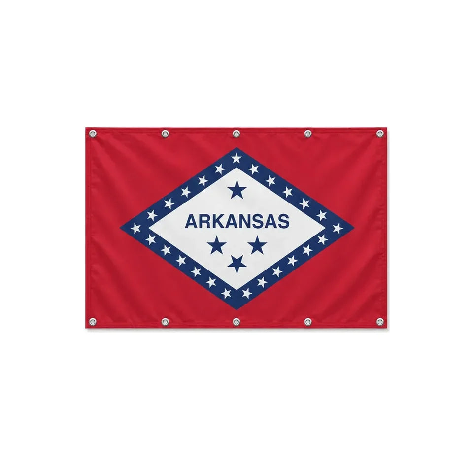 Drapeau de l'Arkansas format S en polyester avec dix œillets