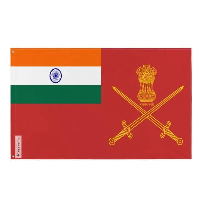 Drapeau armée indienne polyester résistant œillets à gauche