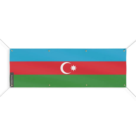 Drapeau azerbaïdjan polyester résistant usage extérieur