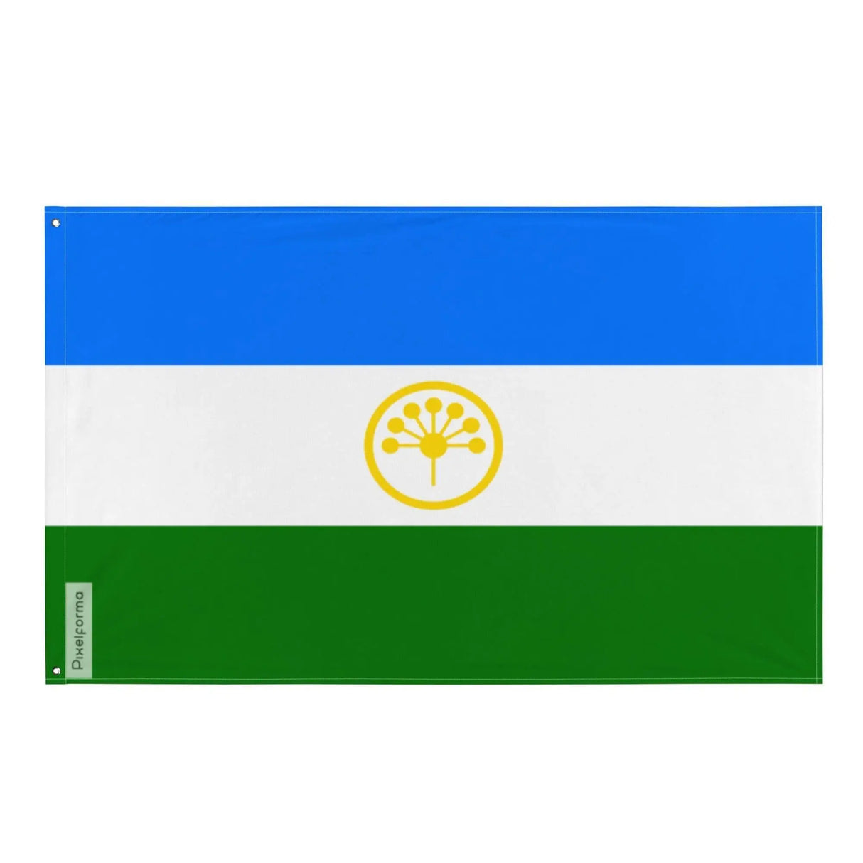 Drapeau bachkirie polyester double ourlet œillets à gauche