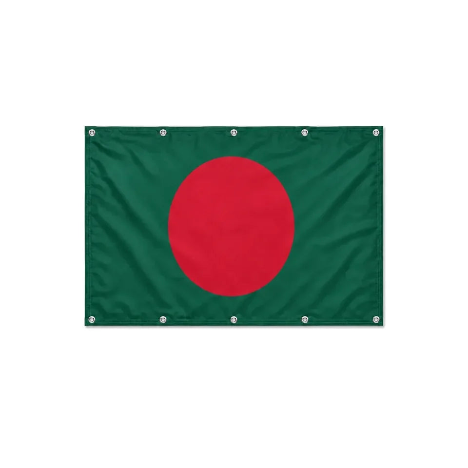 Drapeau du Bangladesh format S en polyester avec dix œillets