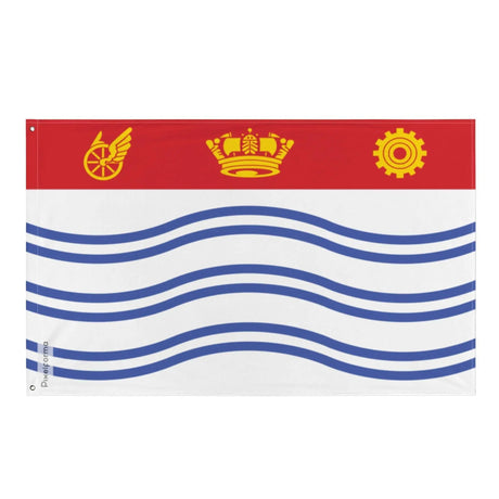Drapeau barrie polyester résistant avec œillets à gauche
