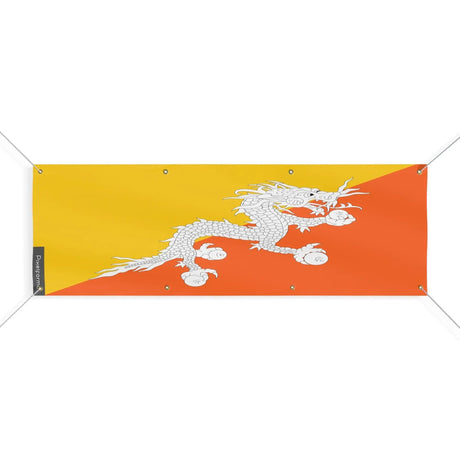 Drapeau bhoutan polyester résistant usage extérieur prolongé