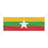Drapeau birmanie en polyester résistant avec œillets