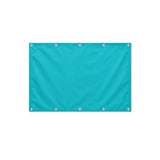 Drapeau Bleu turquoise format S en polyester avec dix œillets