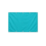 Drapeau Bleu turquoise format S en polyester avec dix œillets