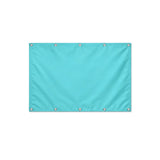 Drapeau Bleu turquoise Clair format S en polyester avec dix œillets