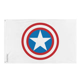 Drapeau bouclier captain america polyester œillets à gauche