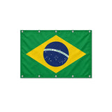 Drapeau du Brésil format S en polyester avec dix œillets