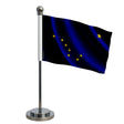Drapeau bureau alaska polyester socle acier inoxydable